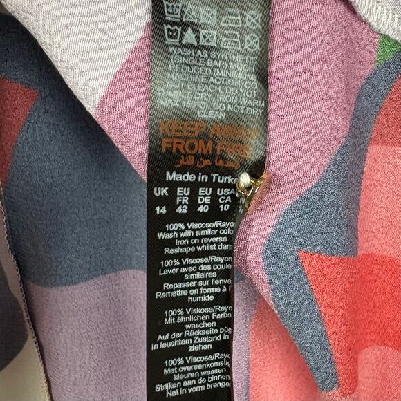 Karen Millen Womens Abstract Woven Shell Top Sleeveless Round Neck Multi 10 - Picture 8 of 12